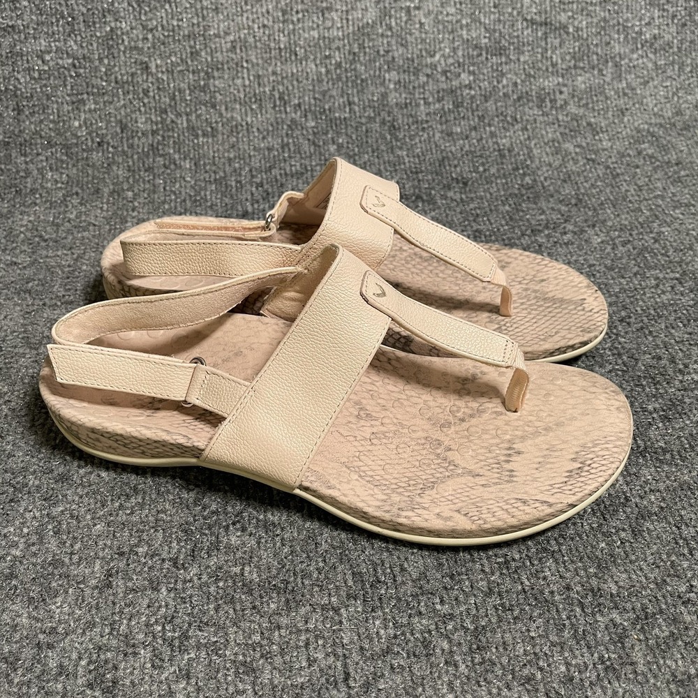 Vionic Tala T-Strap Sandals Women's Sz 9.5 Pink Leather Snake